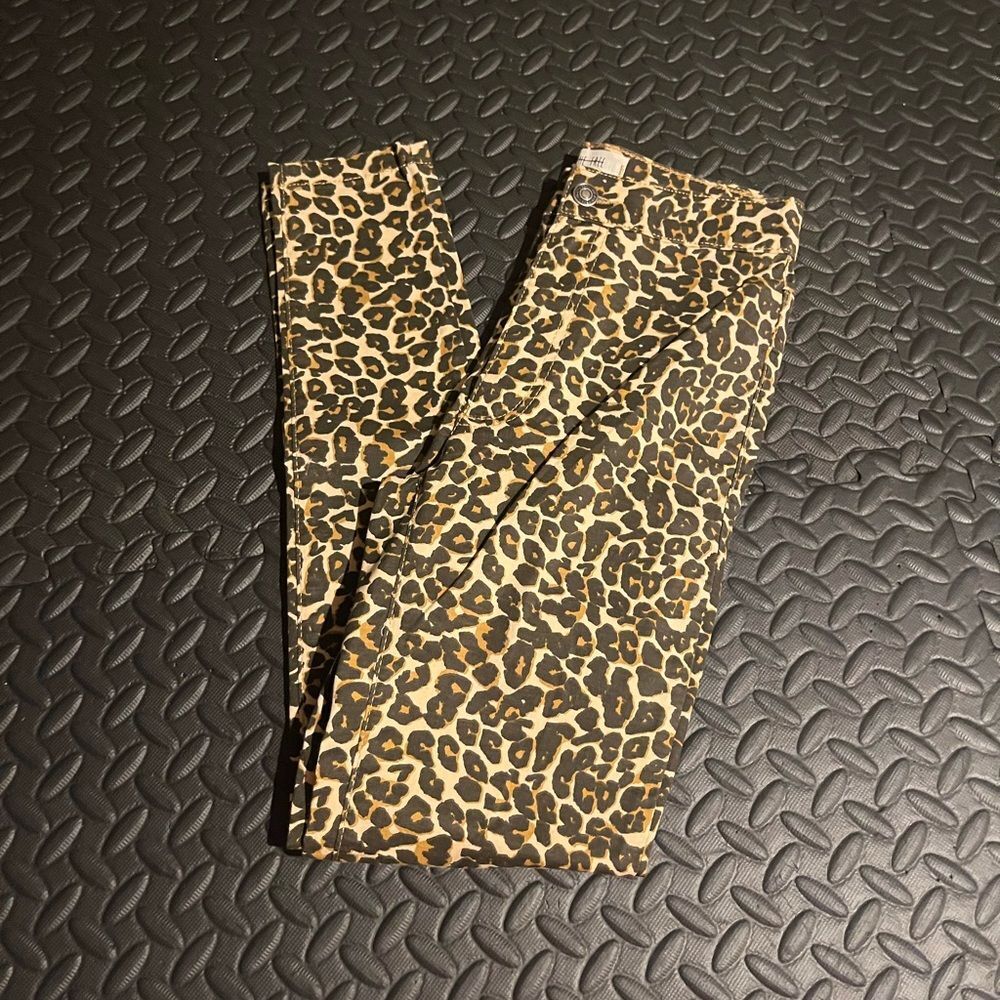 Free People leopard high rise skinny jeans size 24